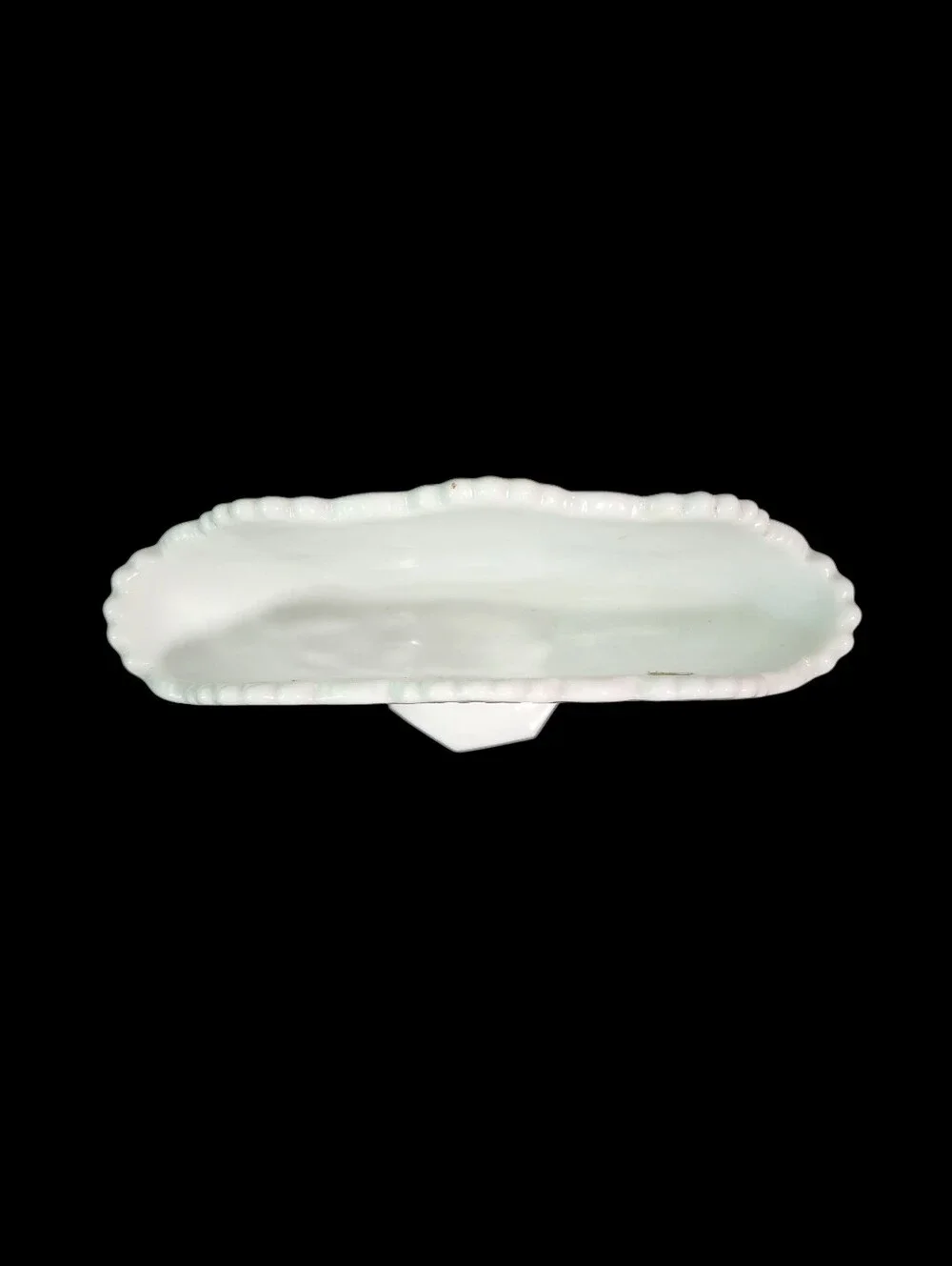 Vintage Westmoreland Milk Glass Pedestal Fan Vase Old Quilt Pattern